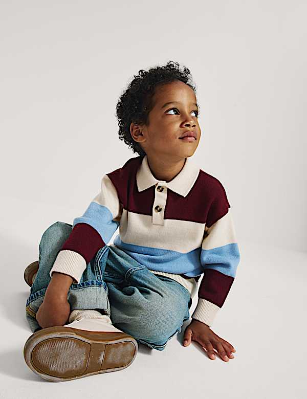 Striped Rugby Knitted Jumper (2-8 Yrs)