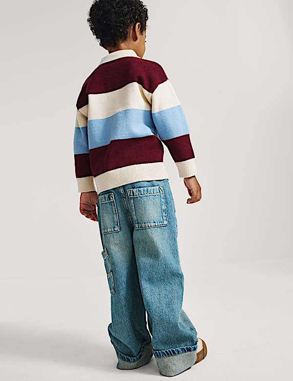 Striped Rugby Knitted Jumper (2-8 Yrs) - AL