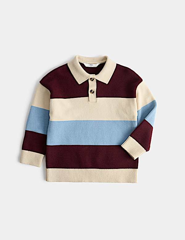 Striped Rugby Knitted Jumper (2-8 Yrs) - AL