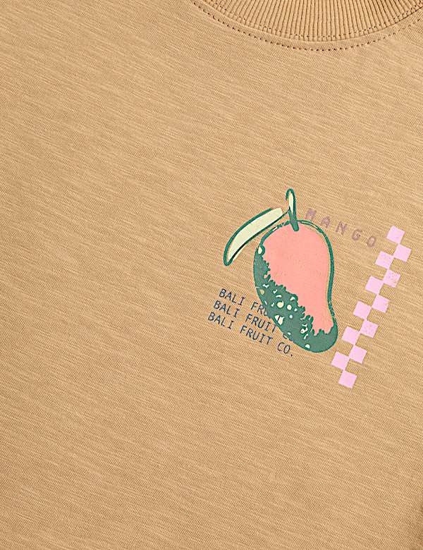 3 Pack Pure Cotton Fruit Graphic T-Shirts (2-8 Years)