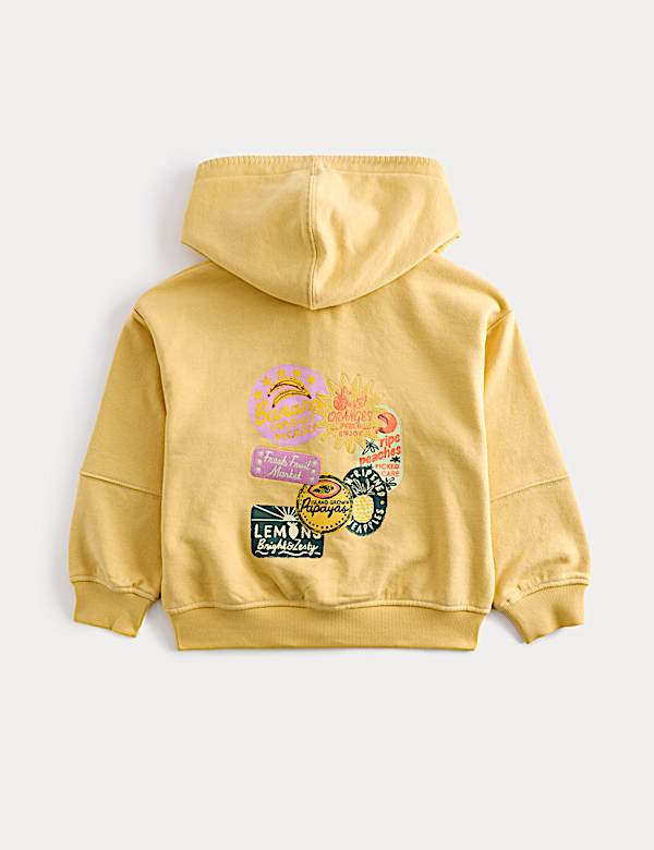 Hoodie mit hohem Baumwollanteil und Rei&szlig;verschluss und Fruchtgrafik (2&ndash;8 Jahre) - AT