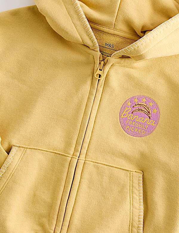 Hoodie mit hohem Baumwollanteil und Rei&szlig;verschluss und Fruchtgrafik (2&ndash;8 Jahre) - AT