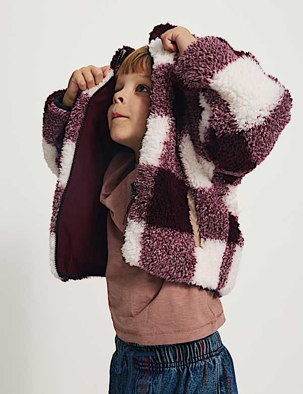 Borg Checked Jacket (2-8 Yrs) - MX