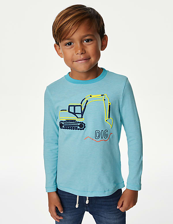 3pk Pure Cotton Truck Tops (2-8 Yrs) - US