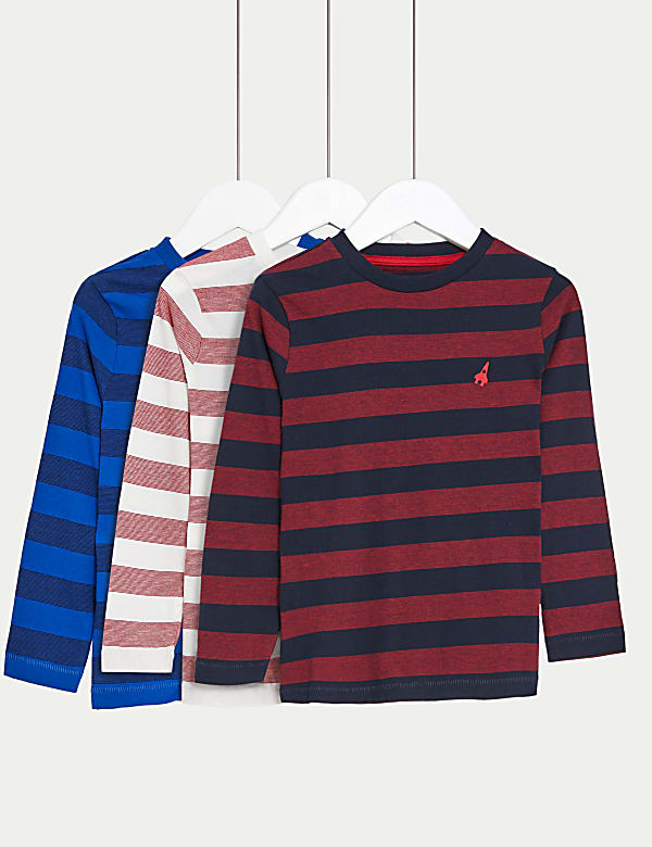 Lot de 3&nbsp;tops 100&nbsp;% coton à rayures (du 2 au 8&nbsp;ans) - FR