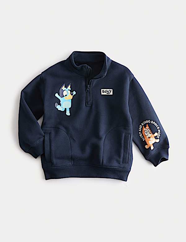 Sweat en coton Bluey™ avec col zippé à mi-hauteur (du 2 au 8 ans) - CH