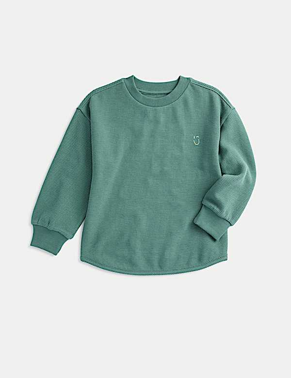 Pure Cotton Textured Long Sleeve Top (1-8 Yrs) - SK