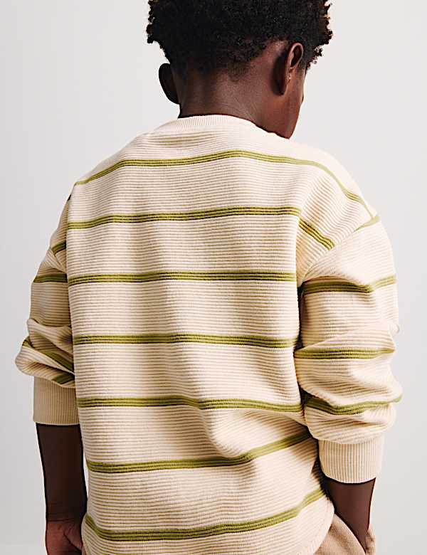 Pure Cotton Striped Textured Top (1-8 Yrs) - SK