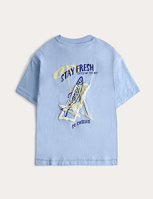 Pure Cotton Fish Graphic T-shirt (2-8 Yrs)
