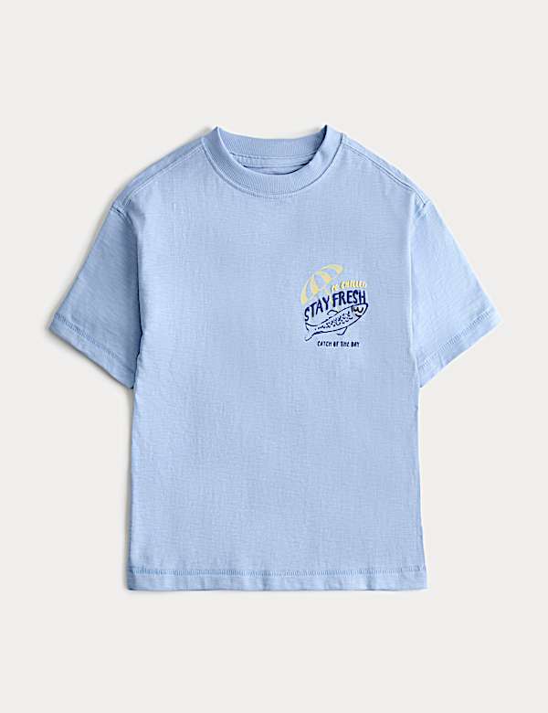 Camiseta 100 % algod&oacute;n con gr&aacute;fico de peces (2-8 a&ntilde;os) - ES