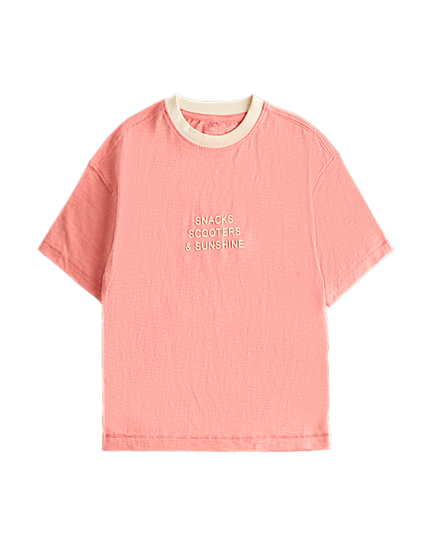 Pure Cotton Snacks Scooters Slogan T-Shirt (2-8 Yrs)