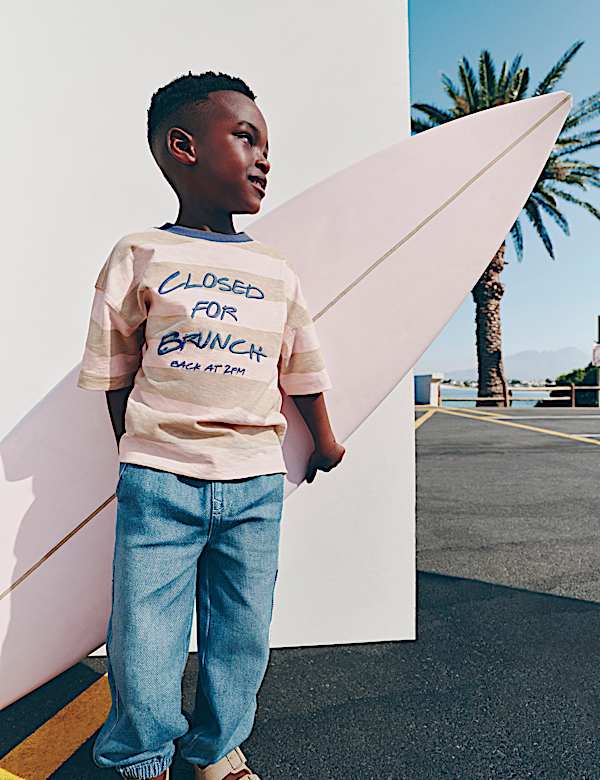 Pure Cotton Striped T-Shirt (2-8 Yrs)