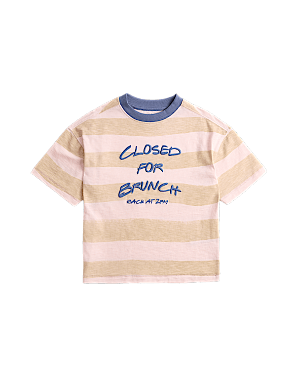 Pure Cotton Striped T-Shirt (2-8 Yrs)