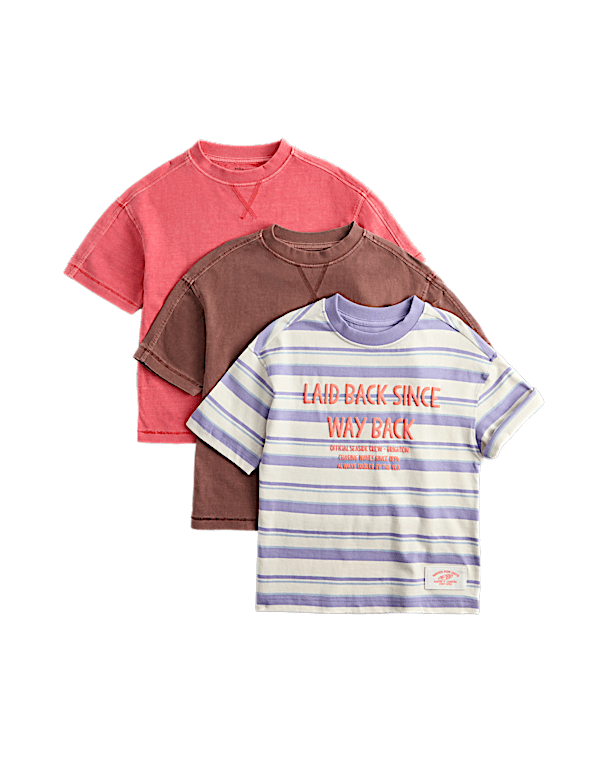 3pk Pure Cotton T-Shirts (2-8 Yrs)