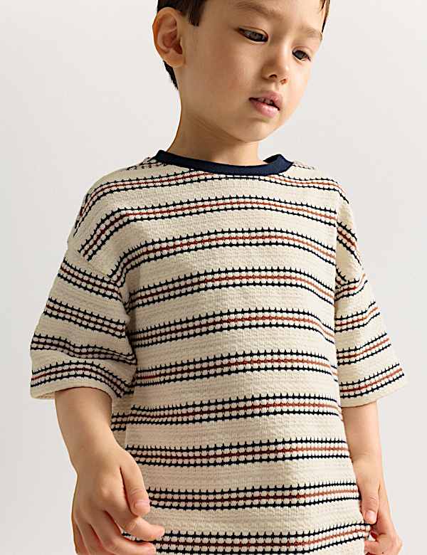 Cotton Rich Knitted Striped T-Shirt (2-8 Yrs) - JP