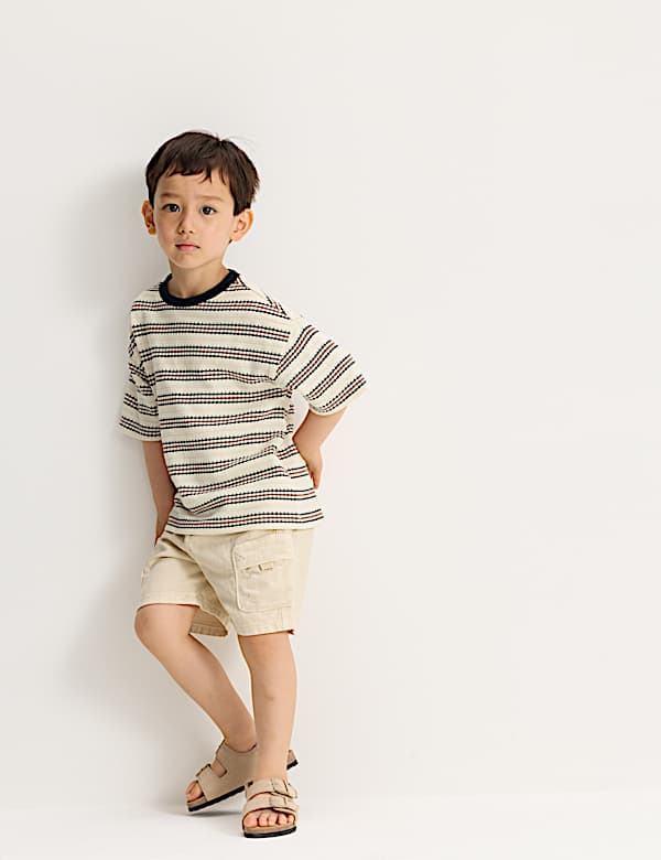 Cotton Rich Knitted Striped T-Shirt (2-8 Yrs) - JP