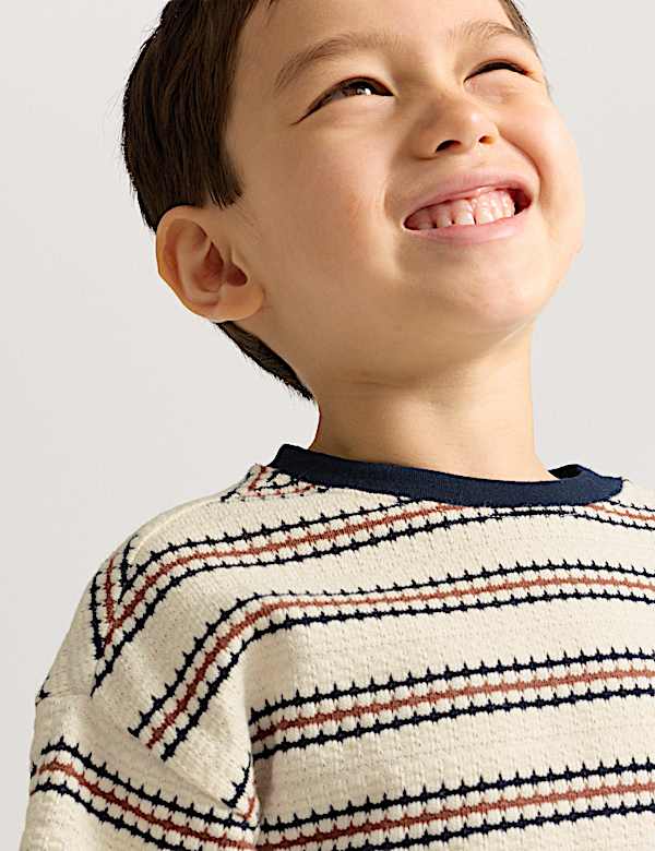 Cotton Rich Knitted Striped T-Shirt (2-8 Yrs) - JP