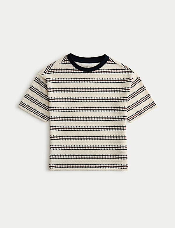 Cotton Rich Knitted Striped T-Shirt (2-8 Yrs) - JP