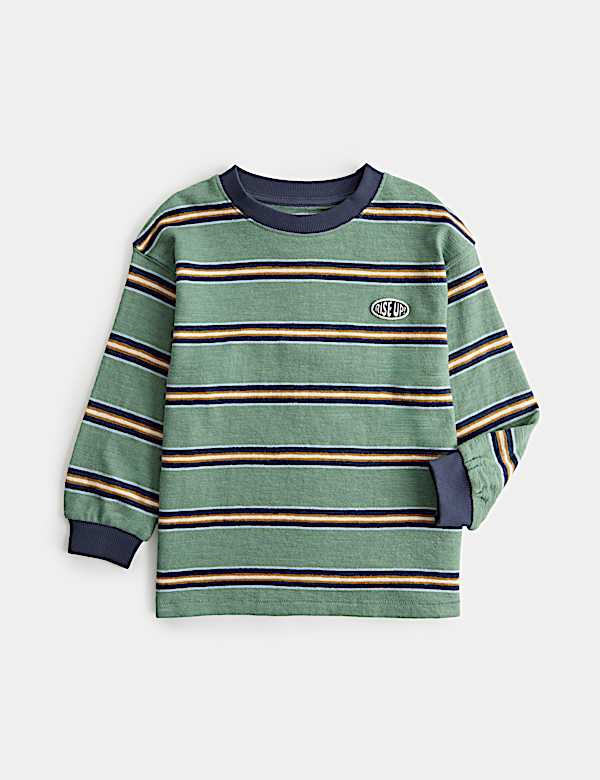Pure Cotton Textured Striped Top (2-8 Yrs)