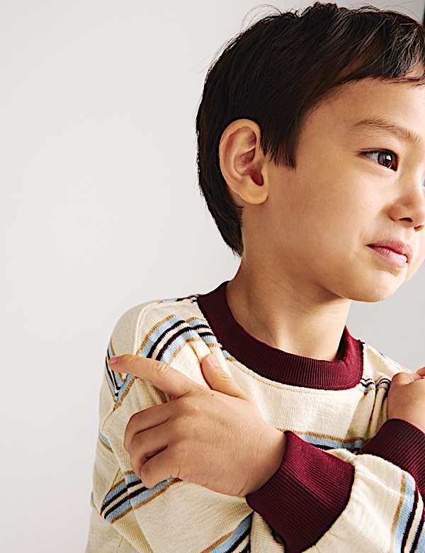 Pruhovan&yacute; top s texturou, z čist&eacute; bavlny (2&ndash;8 let) - CZ
