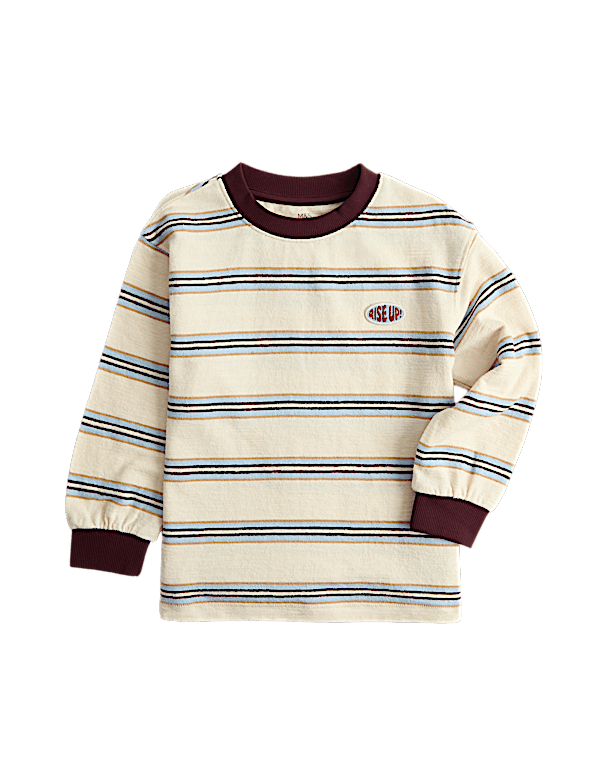 Pure Cotton Textured Striped Top (2-8 Yrs)