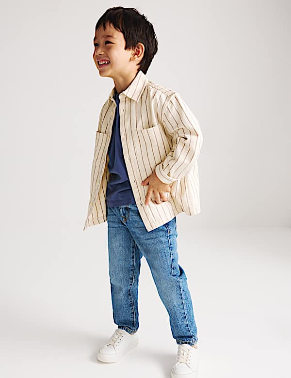 Pure Cotton Striped Overshirt (2-8 Yrs)