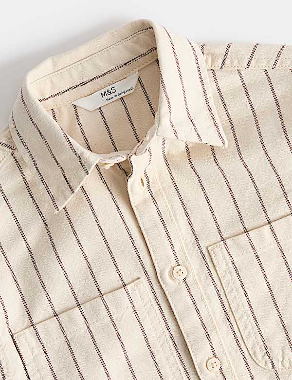 Pure Cotton Striped Overshirt (2-8 Yrs)