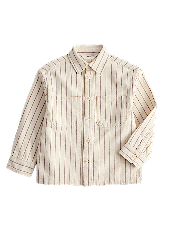 Pure Cotton Striped Overshirt (2-8 Yrs)