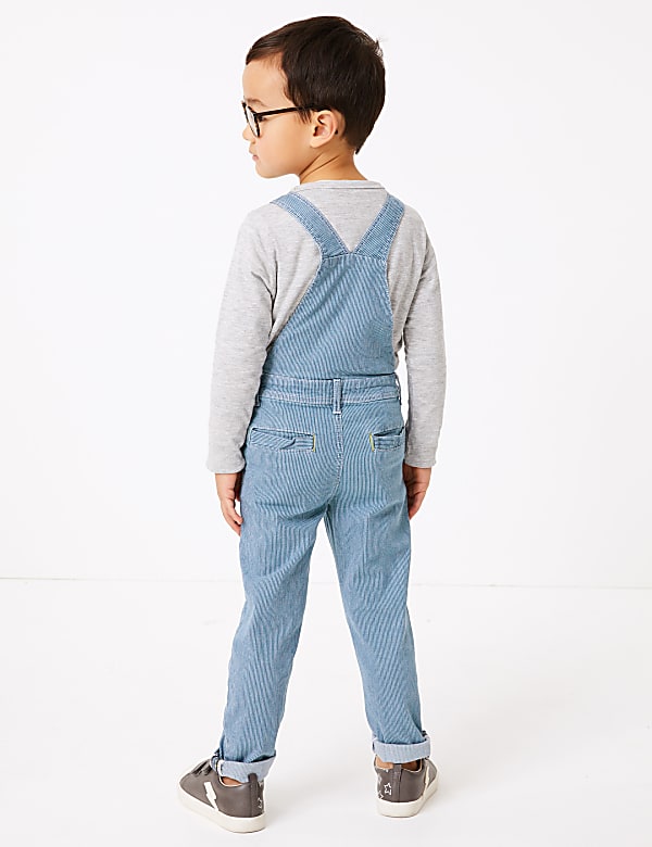 Denim Pinstripe Dungarees (2-7 Years)
