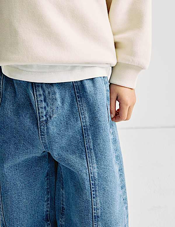 Pure Cotton Relaxed Balloon Leg Jeans (2-8 Yrs)