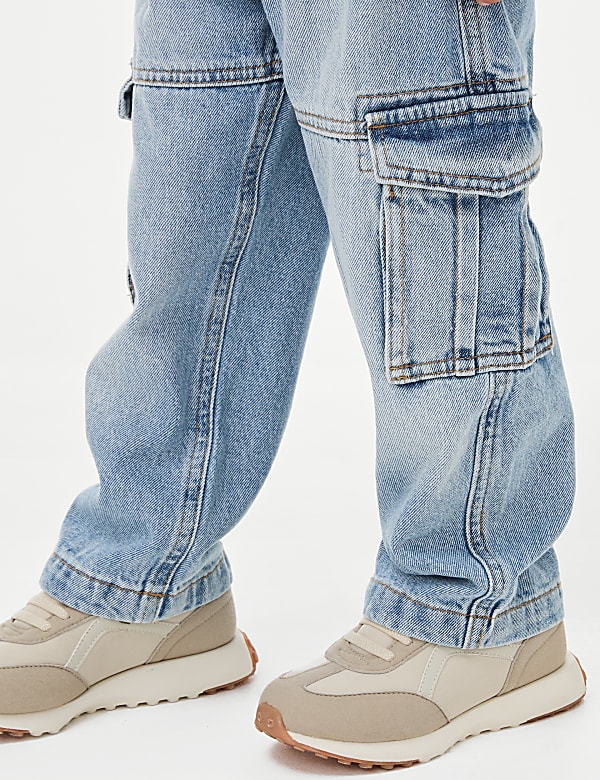 Pure Cotton Cargo Jeans (2-8 Yrs)