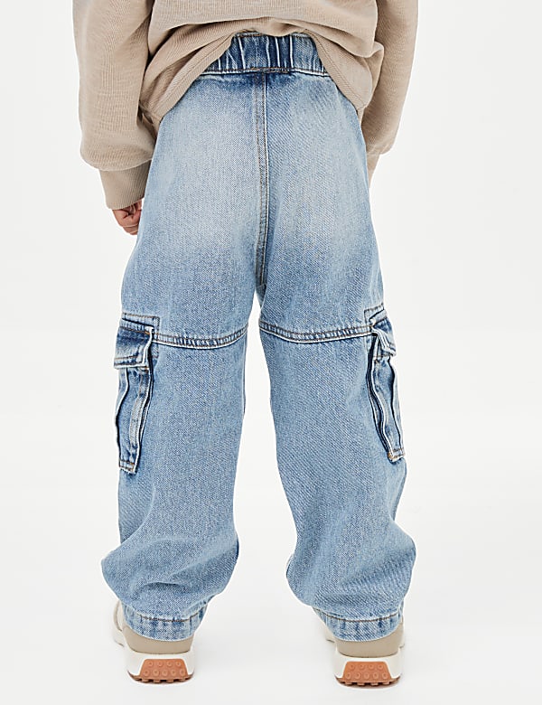 Pure Cotton Cargo Jeans (2-8 Yrs)