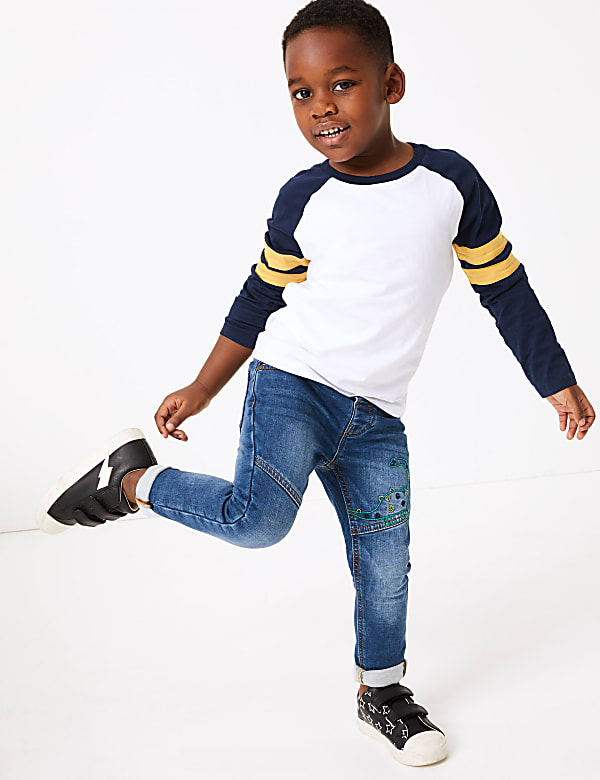 Embroidered Dinosaur Jeans (2-7 Years)