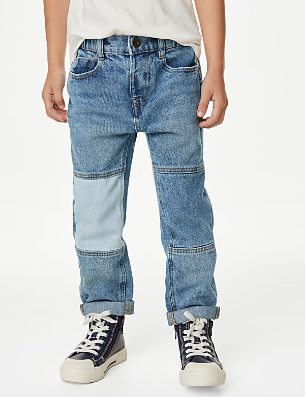Relaxed Denim Patchwork Jeans (2-8 Yrs)