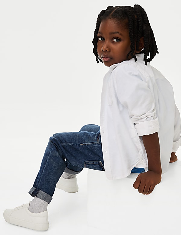 Relaxed Pure Cotton Elasticated Waist Jeans (2-8 Yrs)