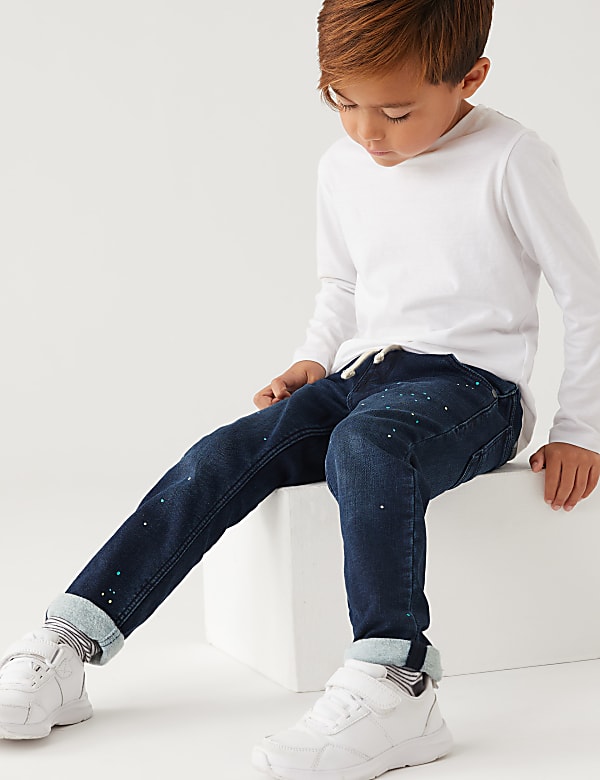 Regular Cotton Rich Paint Splat Jeans