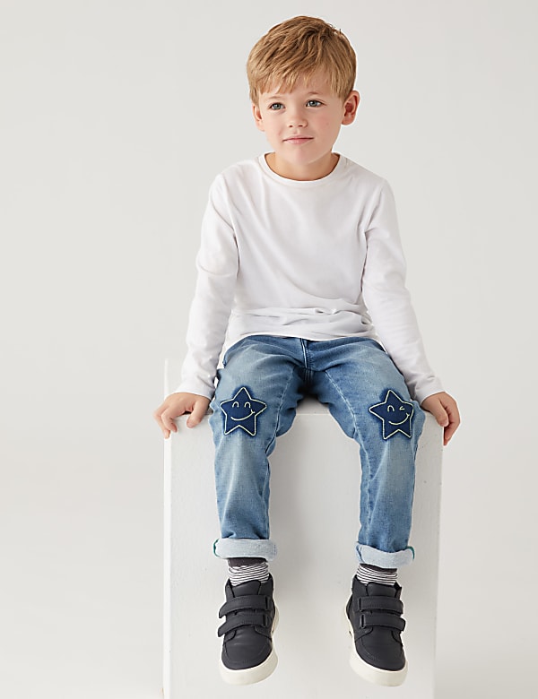 Regular Cotton Rich Star Embroidered Jeans