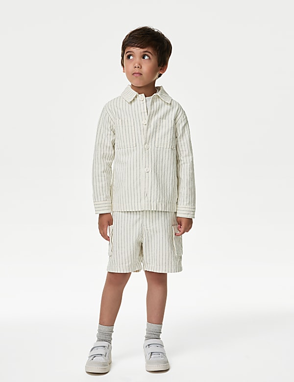 Pure Cotton Striped Shorts (2-8 Yrs)