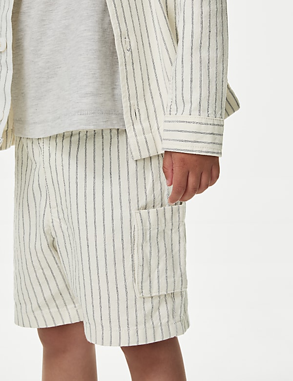Pure Cotton Striped Shorts (2-8 Yrs)