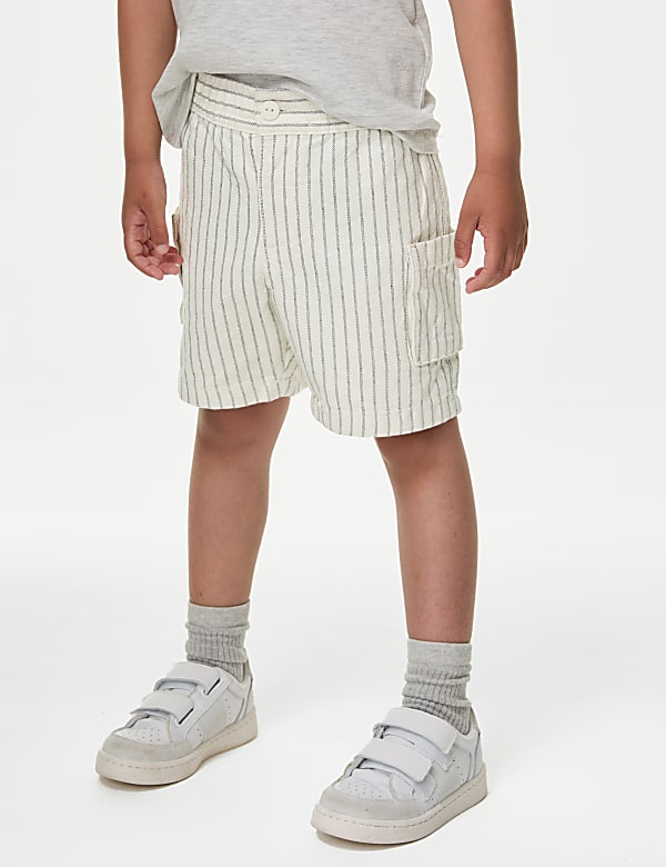 Pure Cotton Striped Shorts (2-8 Yrs)