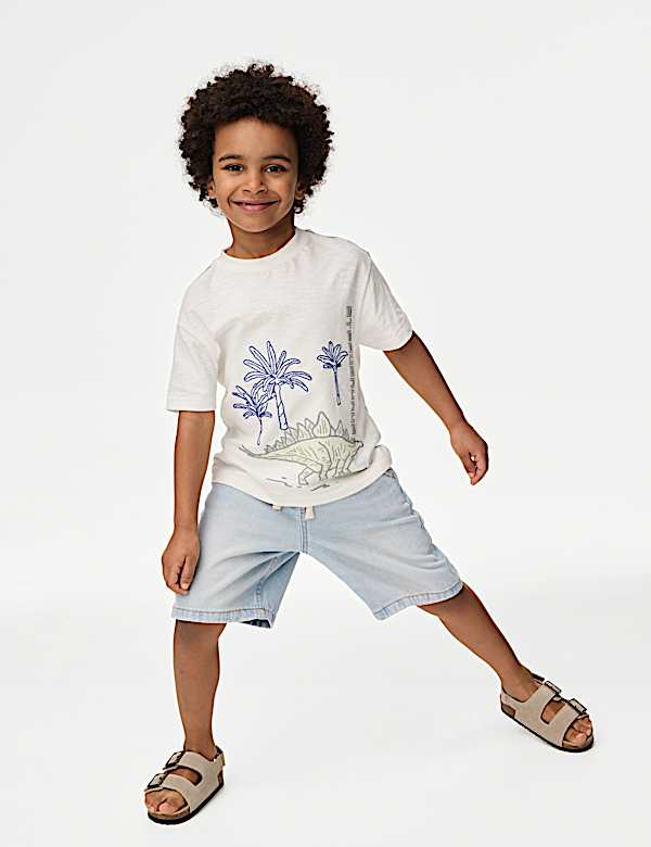 Pure Cotton Denim Shorts (2-8 Yrs) - HU