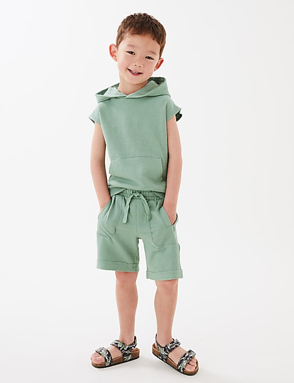 Pure Cotton Textured Shorts (2-7 Yrs)