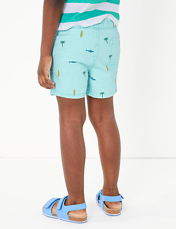 Pure Cotton Printed Rugby Shorts (2-7 Yrs)