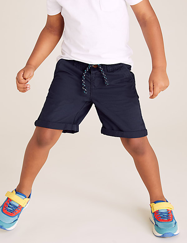 2pk Pure Cotton Ripstop Shorts (2-7 Yrs)