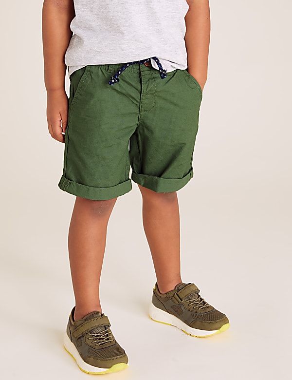 2pk Pure Cotton Ripstop Shorts (2-7 Yrs)