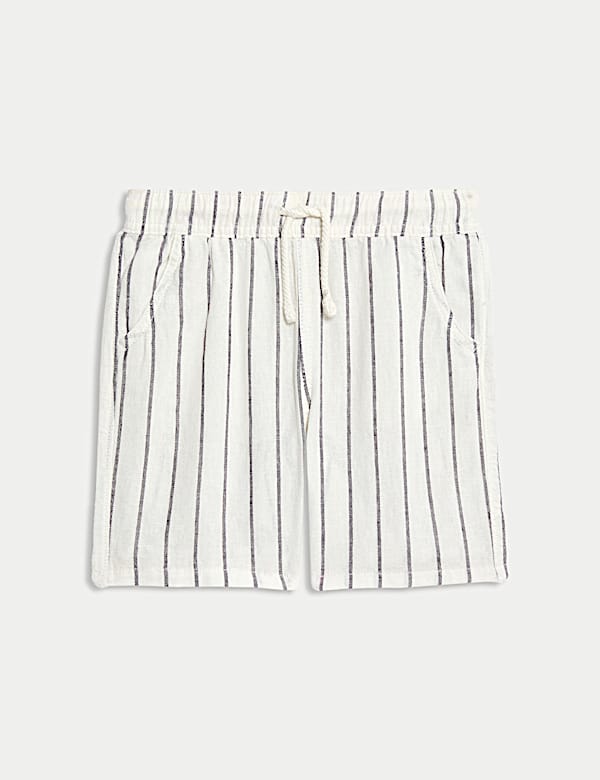 Linen Rich Striped Shorts (2-8 Yrs) - US