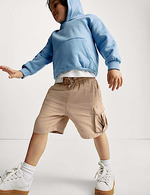 Linen Rich Elasticated Waist Shorts (2-8 Yrs)