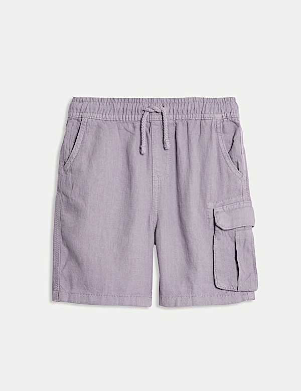 Linen Rich Elasticated Waist Shorts (2-8 Yrs) - HR