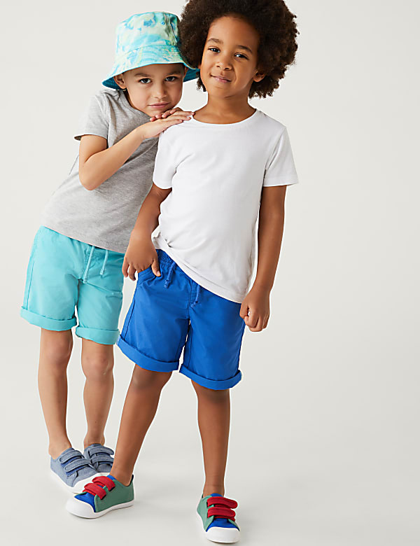 2pk Pure Cotton Plain Shorts