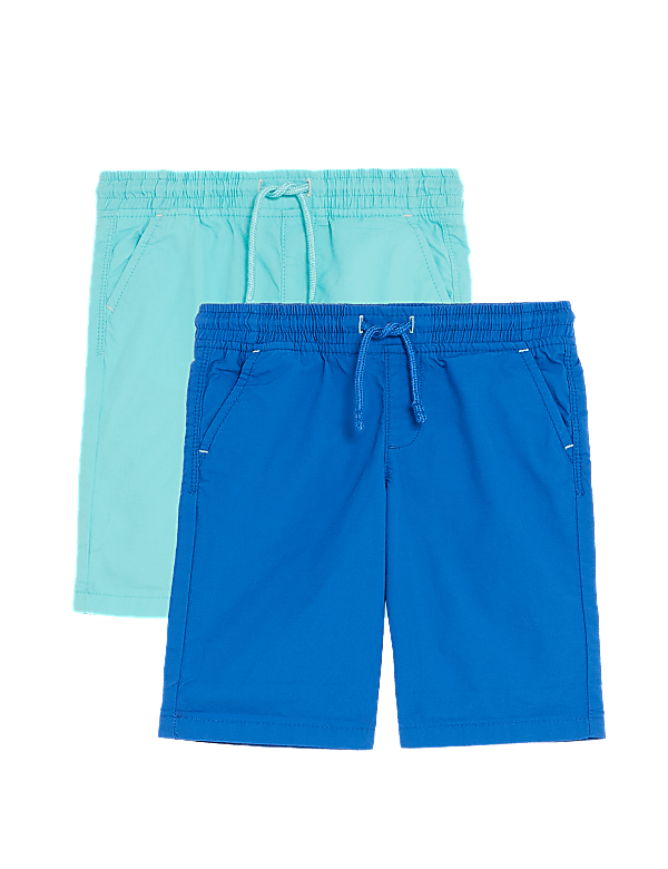 2pk Pure Cotton Plain Shorts